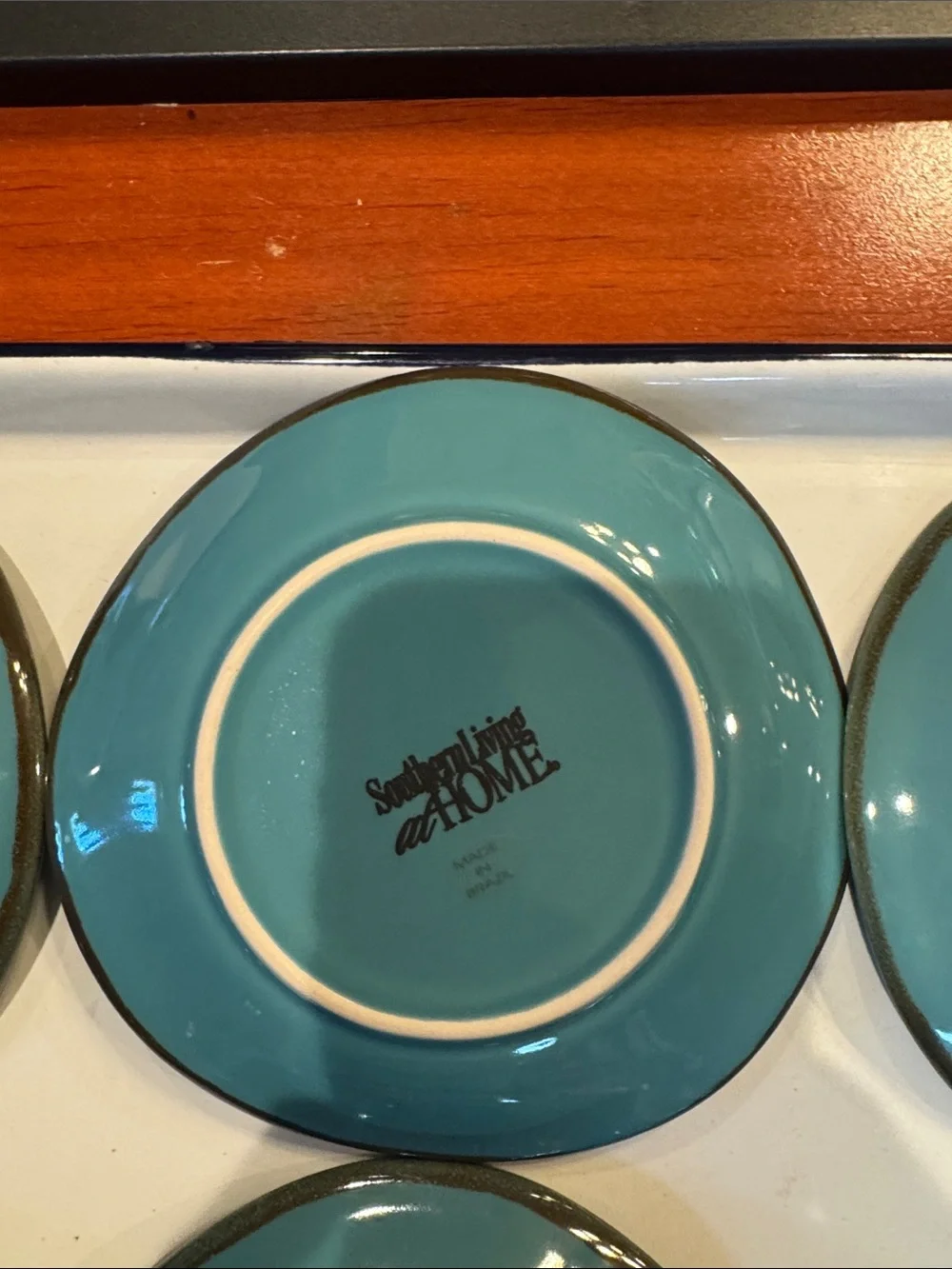 Southern Living At Home Teal Ceramic Dessert Bowls - Set of 6